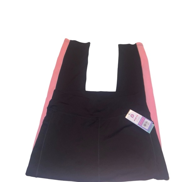 Pop fit clothing, black leggings with pink side stripe 3x-large. NWT - Picture 2 of 9
